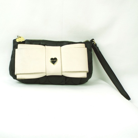 Betsey Johnson Handbags - Betsey Johnson Black Purse with White Bow
